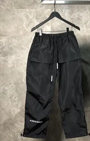 BLACK PANTS 2019FW ACW A-COLD-WALL с логотипом для женщин и мужчин куртки пальто ветровка водонепроницаемая хип-хоп Уличная мужская куртка ACW - Цвет: BLACK PANTS
