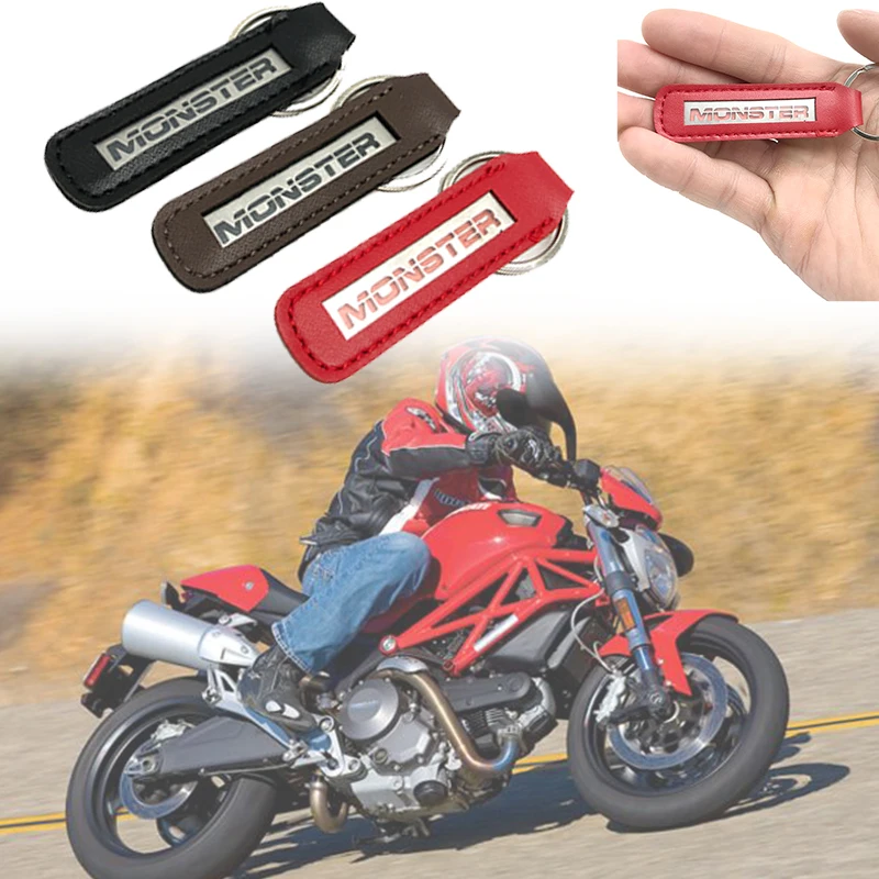Металлический кожаный брелок для ключей мотоцикла подходит DUCATI MONSTER 797/821/1200 Monster