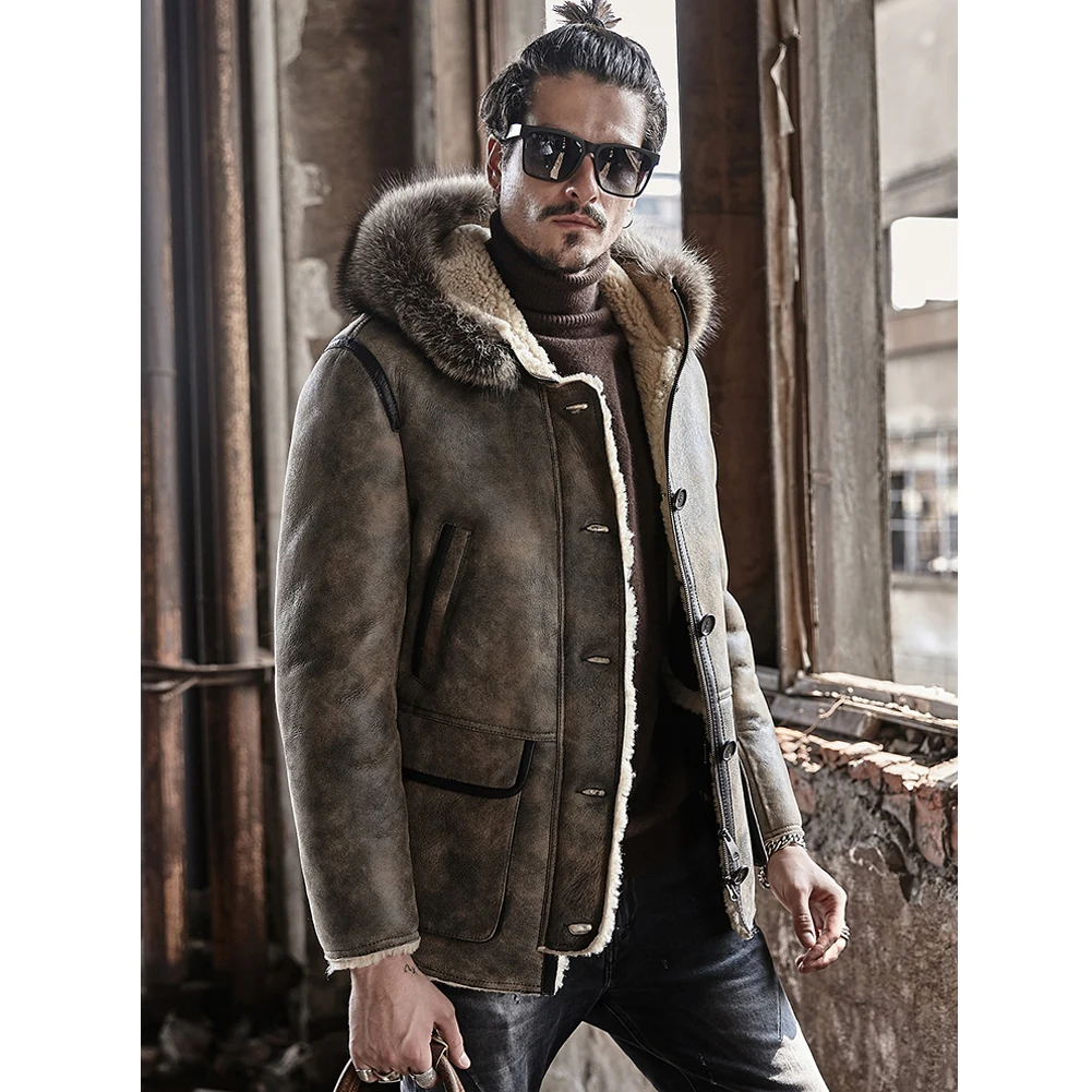 Jacke mit waschbär kragen Outlet