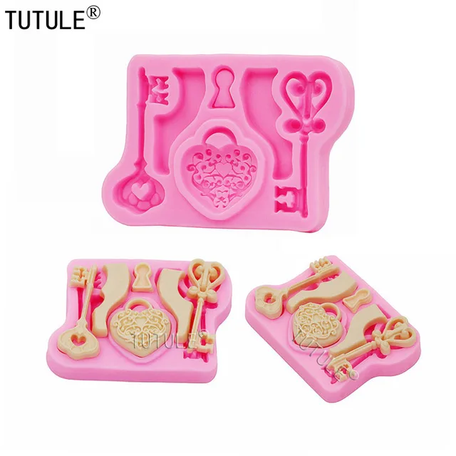 Csontváz Kulcs Rugalmas Penész Gyanta Polimer Agyag Ételek Biztonságos Fondant Csokoládé-Rezin, Agyag, Fondant, Gumi Paszta, Cukorkák, Csokoládé