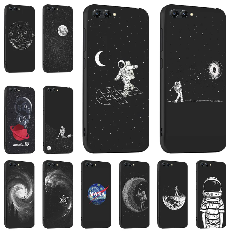 

Silicone TPU Cases For Huawei Honor V20 Case Black Painted Covers For Huawei Honor V10 10I 8C Note 10 V9 Play 7x 9 Lite 6a Cover