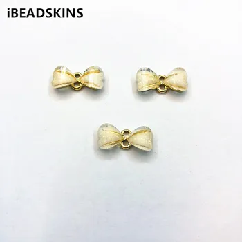 

New arrival! 17X8mm 100pcs Resin rhinestone Bow shape Connectors for Necklace Earrings DIY,Earrings parts,hand Made Jewelry DIY