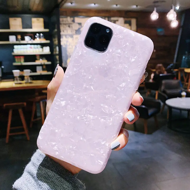 P Lovebay Candy Conch Shell чехол для телефона для iPhone 7 8 6 6s Plus X XR XS Max 11 Pro сплошной цвет Мягкий ТПУ силиконовый чехол - Цвет: P