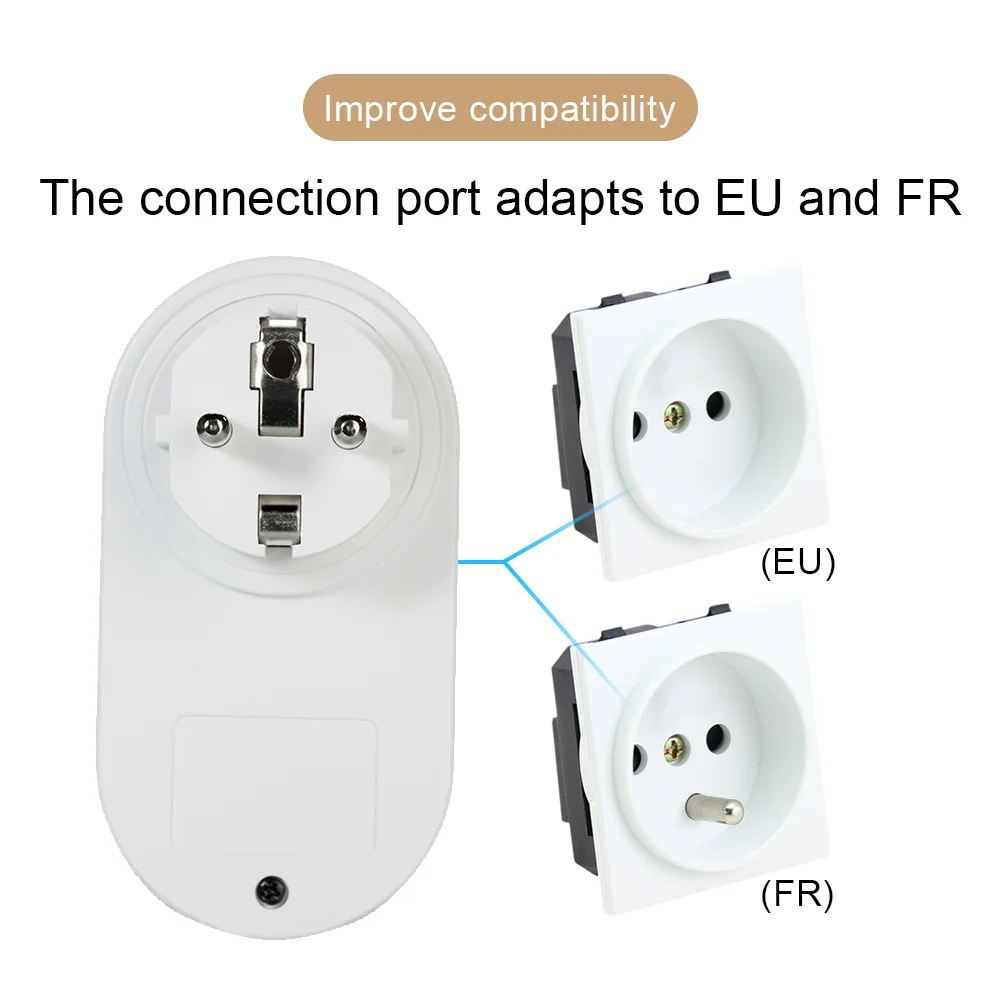 Interruptor de Controle Remoto sem Fio para Lâmpada Soquete Inteligente ue Plugue Francês Tomada Elétrica Interruptores Universais 433mhz 220v 16a - Image 2