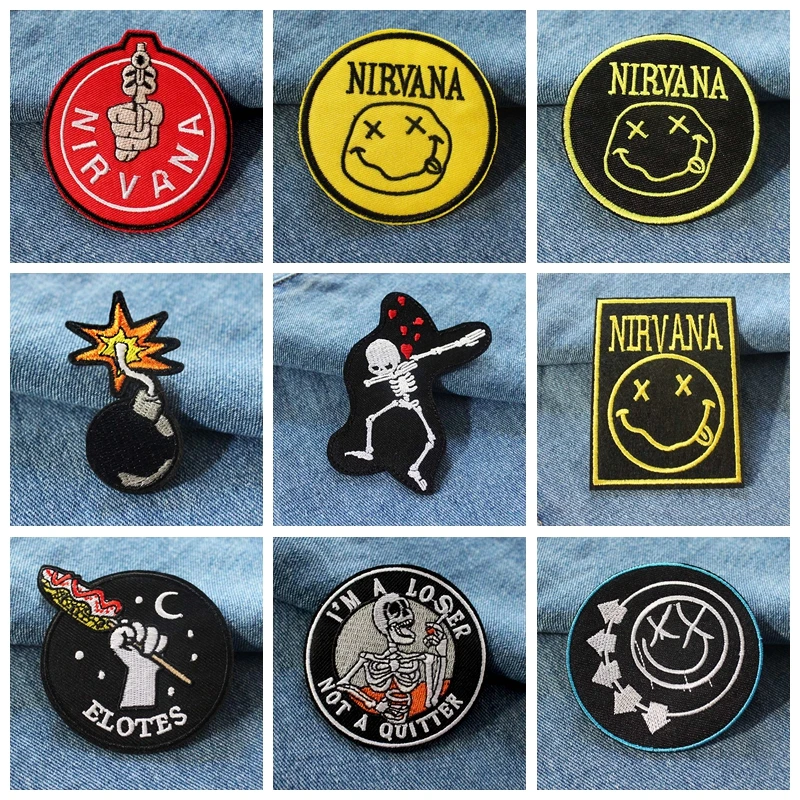 

Prajna Punk Iron On Patches For Clothing Embroidery Patch Stripes Fabric Patch Accessories Morale Patches For Clothes Stickers F