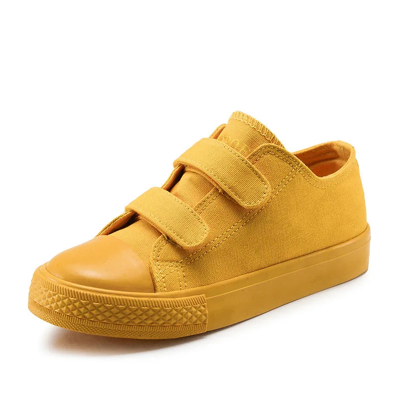 Новая школьная обувь для мальчиков и девочек; кроссовки для детей; коллекция года; сезон весна-осень; парусиновая обувь для учащихся; модная детская обувь на плоской подошве; B05091 - Цвет: Yellow
