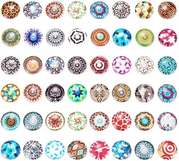 

1 Box DIY Printed Glass Half Round Dome Cabochons Mixed Color 16x5mm 200pcs/box