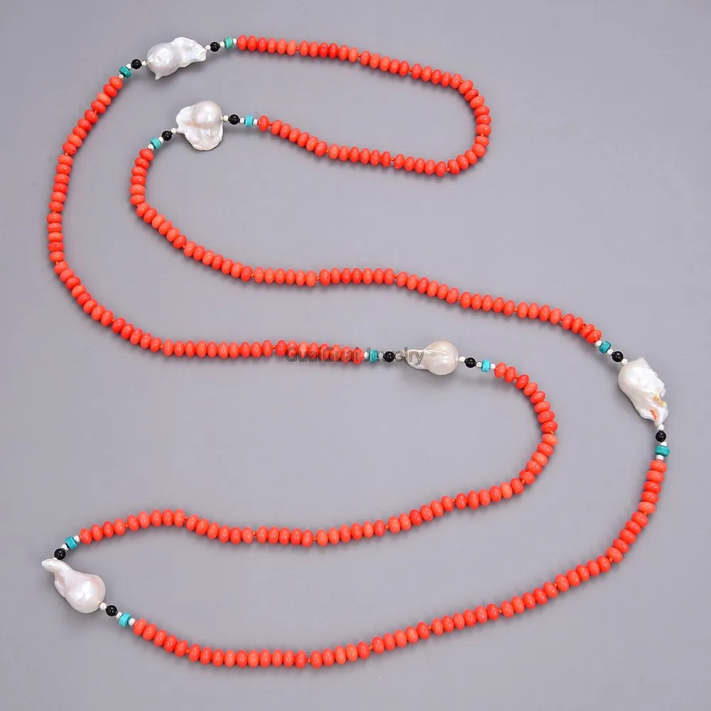 GG Jewelry Charmin! 51 &quotожерелье оранжевого кораллового цвета с бусинами|coral necklace|necklace