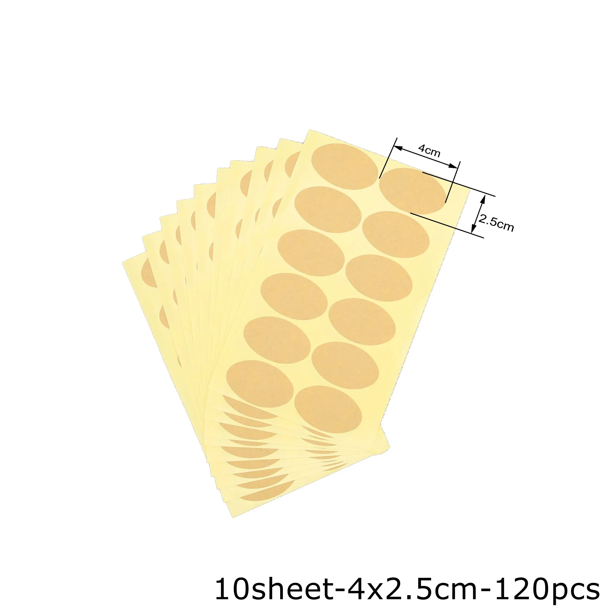 Чистая крафт-бумага стикер s, свадебные наклейки, конверт печать, пустой ярлык - Цвет: Oval-4x2.5cm-120pcs