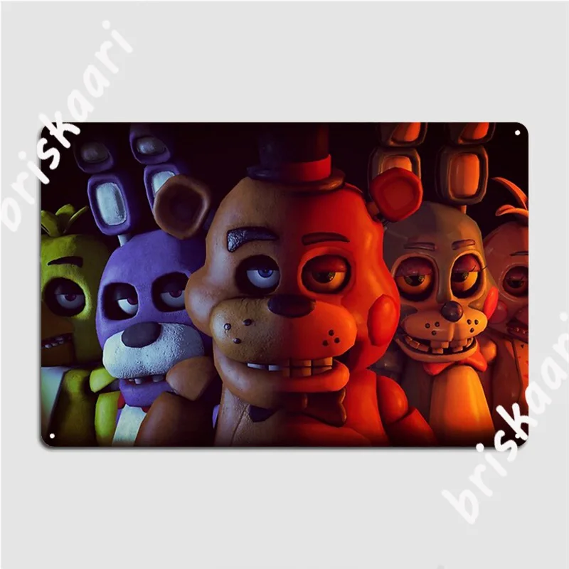 Fnaf пять ночей у Фредди металлические знаки кинотеатр кухня Ретро Живопись Декор
