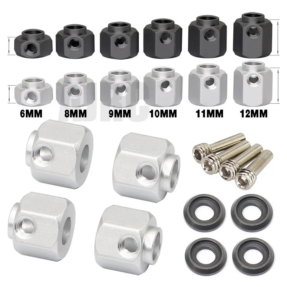 8mm 10mm 12mm Thickness Metal 12mm Hex Wheel Hub Widen Adapter RC Crawler