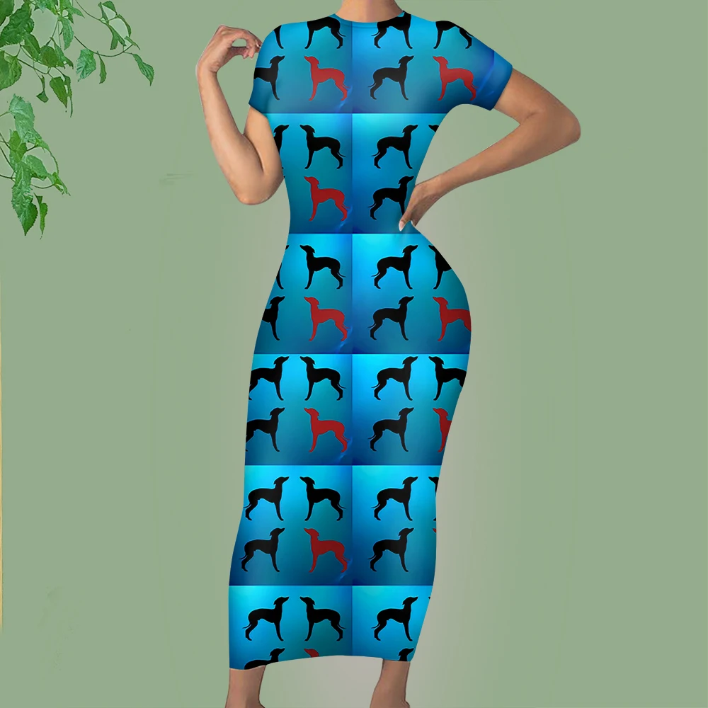 

Noisydesigns Women Bodycon Sexy Dress Summer Greyhound Dog Prints Lady Streetwear Clubwear Female Outfit Vestidos De Verano 2021