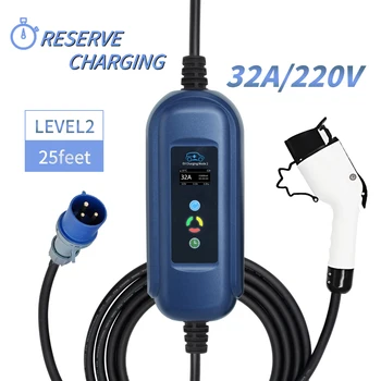 

j1772 sae ev charger 32A CEE BLUE EV Charger Adapter Electric Vehicle Car Charge adjustable current