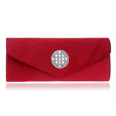 YM1120red SEKUSA для женщин бисером вечерние сумки Ruched цепи плеча сумки Свадебная вечеринка ужин день клатчи кошелек - Цвет: YM1120red