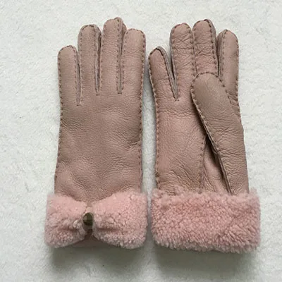 pink Модные женские перчатки из натуральной кожи, зимние перчатки для велоспорта, женские перчатки для активного отдыха на открытом воздухе, женские перчатки ST05503 - Цвет: pink