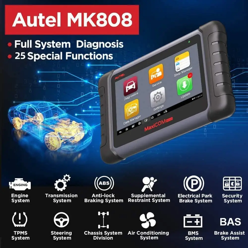 Autel Maxicom Mk808 Mx808 Obd Obdii Diagnose Werkzeug Obd2 Scanner Volle Systeme Diagnose Werkzeug Scanner Autel Scanner Automotive Multimeters Analyzers Aliexpress