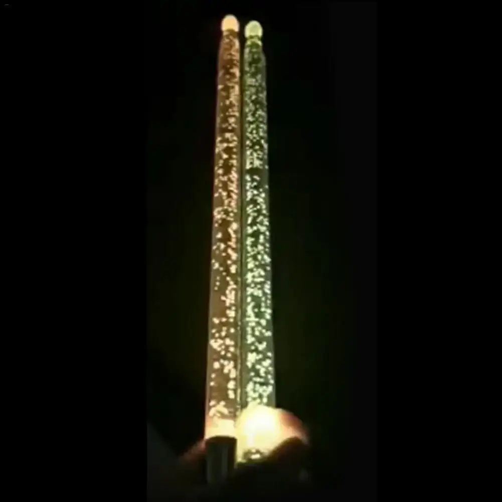 Крутая 5А акриловая барабанная палочка яркий светодиодный светящийся голени Светящиеся в темноте сценические джазовые барабанные палочки специальный эффект производительности