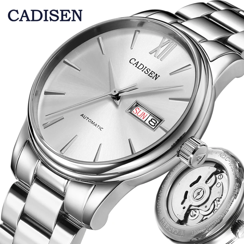 CADISEN Mens Watch Automatic Mechanical Week Date Fashione Business luxury Brand Japan NH36A Movement Watches Relogio Masculino