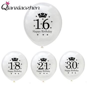 

Qianxiaozhen 20pcs Happy Birthday Number Balloon Balloon Birthday Party Decorations Adult 1 16 18 21 30 40 50 60