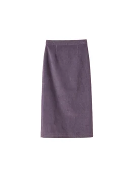 

Solid Black Brown Mid Calf Women Skirt Vintage Spring Summer Straight Skirt Long Office Lady High Waist Girls skirts Femininas