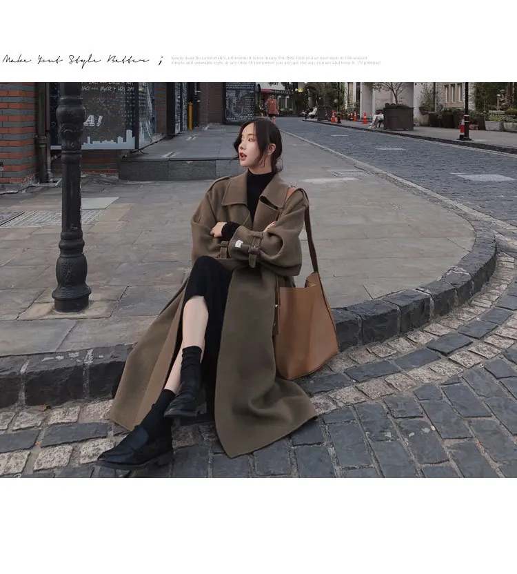 Шерстяное пальто женское длинное пальто зимнее шерстяное пальто больших размеров модное зеленое плотное теплое шерстяное пальто высокого качества