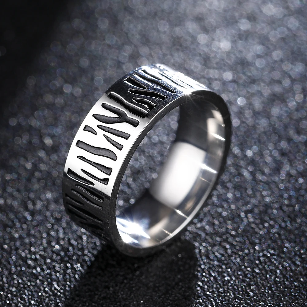 JRV2692 8mm Винтажное кольцо из нержавеющей стали 316L для мужчин и женщин, никогда не выцветает, Лаки, "Ом Мани Падме ГУМ", санскрит, буддистское кольцо с мантрой - Цвет основного камня: JRV2692 8mm