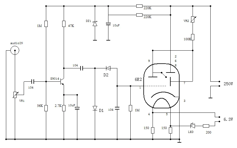6E2 Cat eye indication Meter Audio Level Indicator level circuit board Drive kitAdjustable sensitivity FOR Amp Signal Amplifier