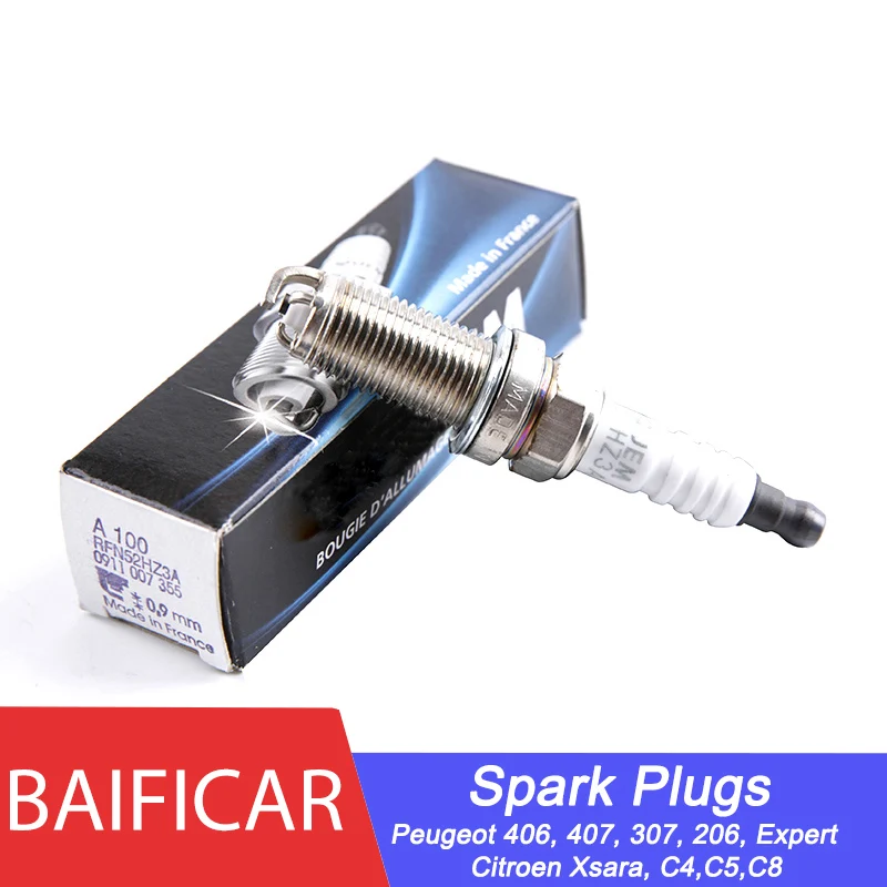 Новый набор свечей зажигания Baificar (4 шт.) RFN52HZ3A для Peugeot 406 407 307 206 Citroen Xsara C4 C5 C8 Fiat Lancia
