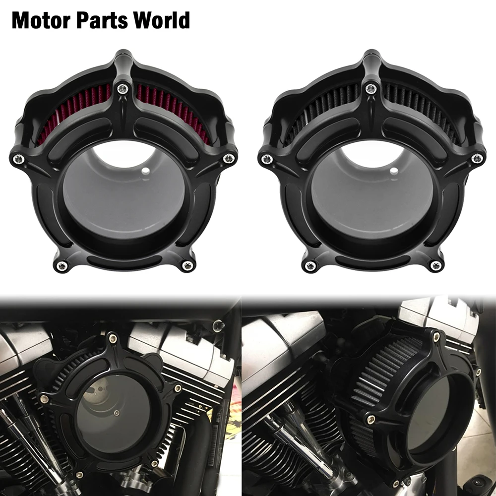 Motorcycle Cnc Air Filter Cleaner Red/gray Element Filter Aluminum For