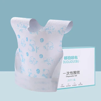 

20PCS Disposable Non-Woven Fabric Bib Children Bib Cute Boy Girls Bibs Paper Bibs For Babies Care Baby Accessories