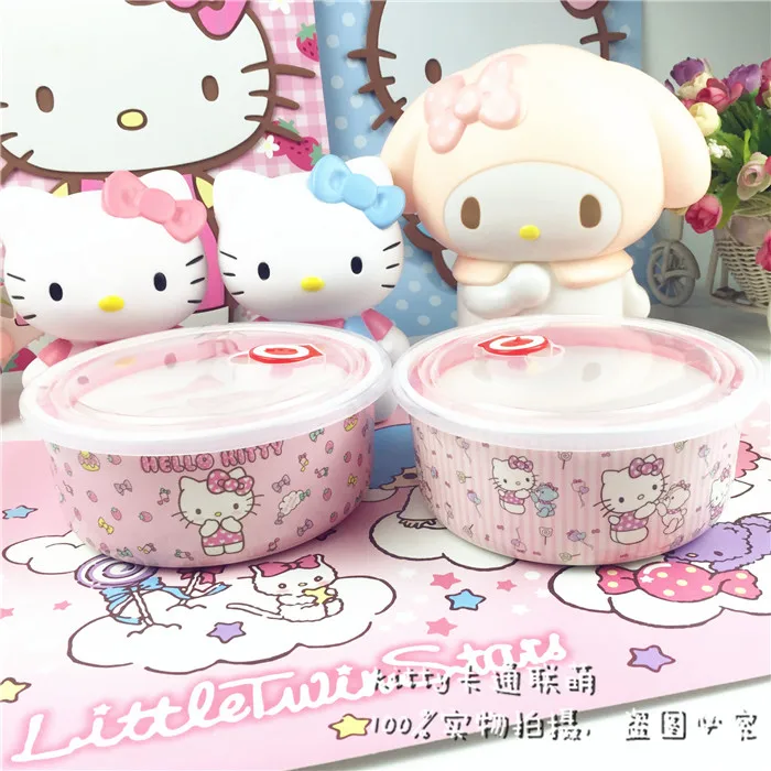Hellokitty коробка для хранения свежая чаша лапши быстрого приготовления герметичная коробка анти-падение фрукты еда Ланч-бокс для хранения пищевой контейнер