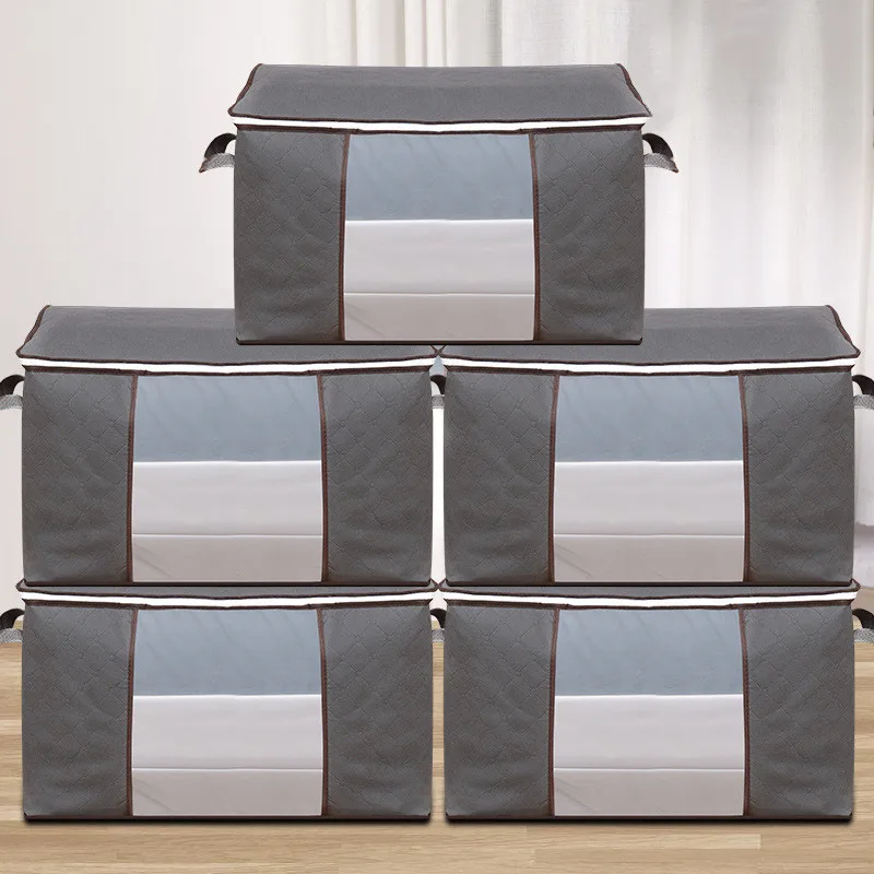 Large Capacity Storage Bins with Clear Window Closet Organizer and Clothes Storage Bags Reinforced Handle and sturdy zipper 5