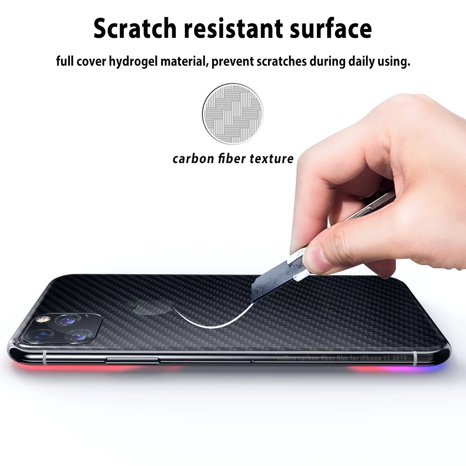 Мягкая углеволоконная пленка для iPhone 11 Pro Max защитная задней панели из