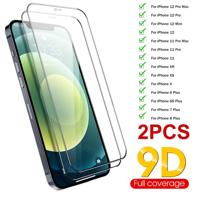 2Pcs Screen Protector Glass For iPhone 12 11 13 Pro Max Mini XS X