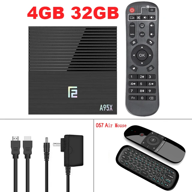 4G32G-057 Air Mouse A95X F2 медиаприставка Android 9,0 ТВ приставка Голосовое управление 4K HD 2,4G& 5GHz двухдиапазонный wifi Bluetooth 4,2 USB3.0 HDMI2.0 домашний медиаплеер - Цвет: 4G32G-057 Air Mouse
