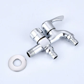 

Double Water Outlet Garden Washing Machine Brushed Tap Bathroom Bidet Faucet Dual Holder Single Hole