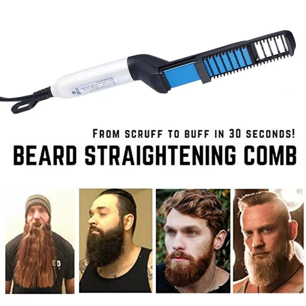 

Quick Beard Straightener Multifunctional Hair Comb Curling Curler Show Cap Men Hair Comb Curling comb Styling Tool Droshipping