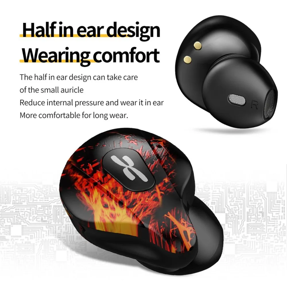 TWS Bluetooth Earphone 9D Sport Painted 