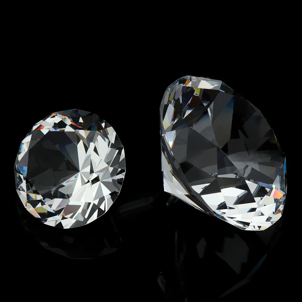 Décoration Diamant Artificiel 80mm - Cristal Bleu Pour Mariage, Fête, Déco Maison, Effet Romantique Et élégant