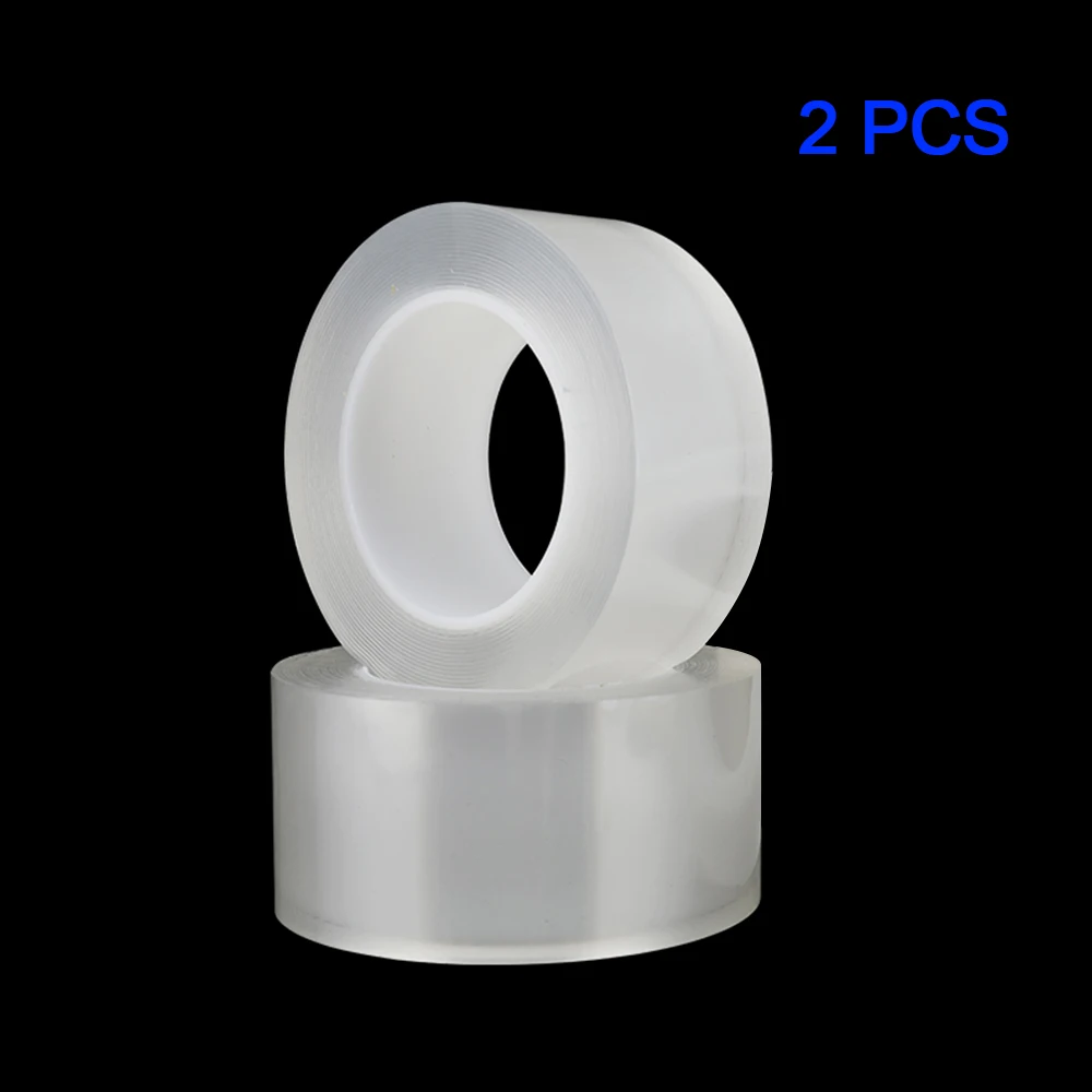 2 Rolls 10 рулон 1/3/5 м многоразовый двойной клейкая поверхность с двух сторон нано не оставляющая следов лента галстук-бабочка клей гаджет удаляемый моющийся Стикеры клей петля дисков - Цвет: 2 Rolls