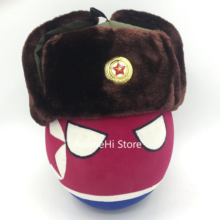 Democratic People's Republic of Korea Ball and hat Doll PRK countryballs plushies Cosplay Polandball Plush Toy for Gift 20CM