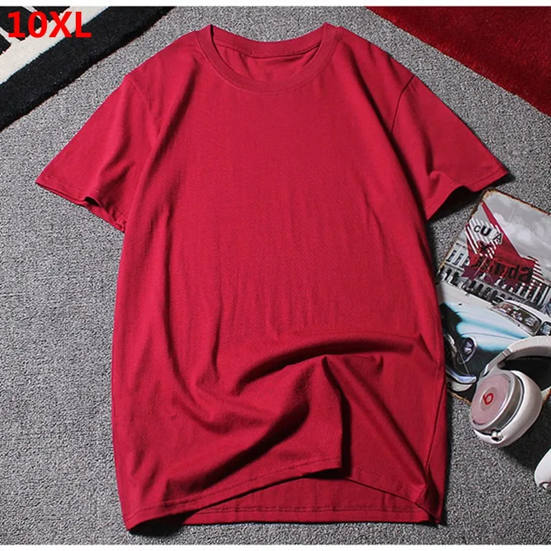 Летняя мужская футболка с коротким рукавом 10XL 9XL одежда круглым вырезом и до
