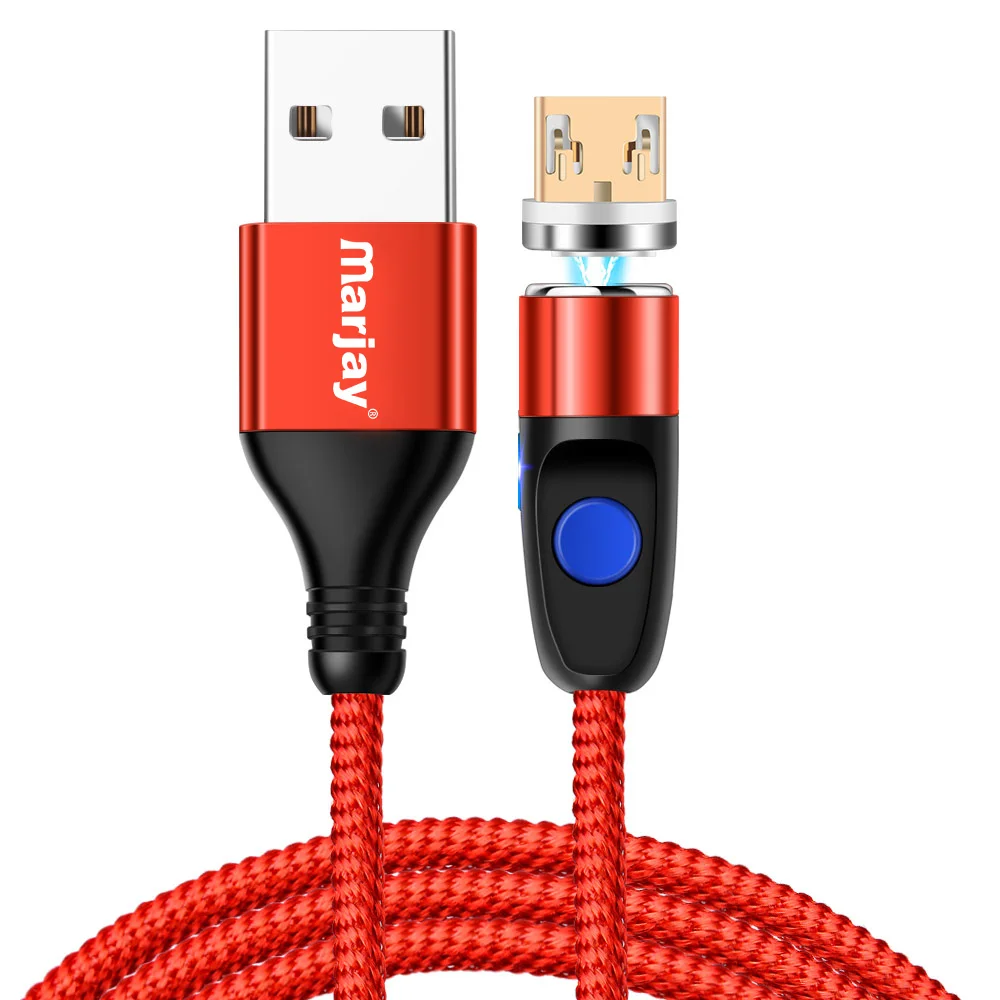 Marjay 1 м 2 м Магнитные кабели Micro Usb шнур для зарядки Быстрая зарядка 3A Microusb Кабели для передачи данных для мобильного телефона магнитные Usb кабели