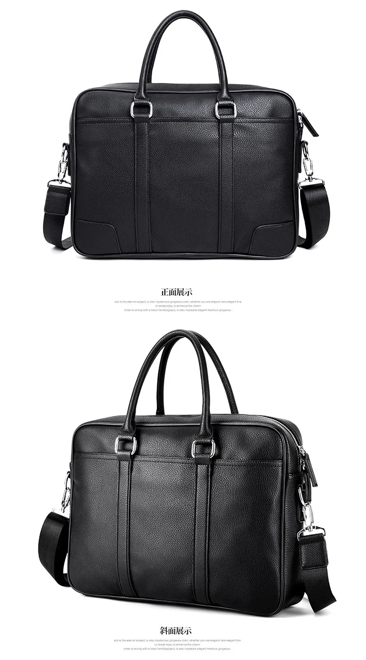 Men's Business Black Casual Bag pu leather Briefcase men's Tote bags High quality male Business large capacity