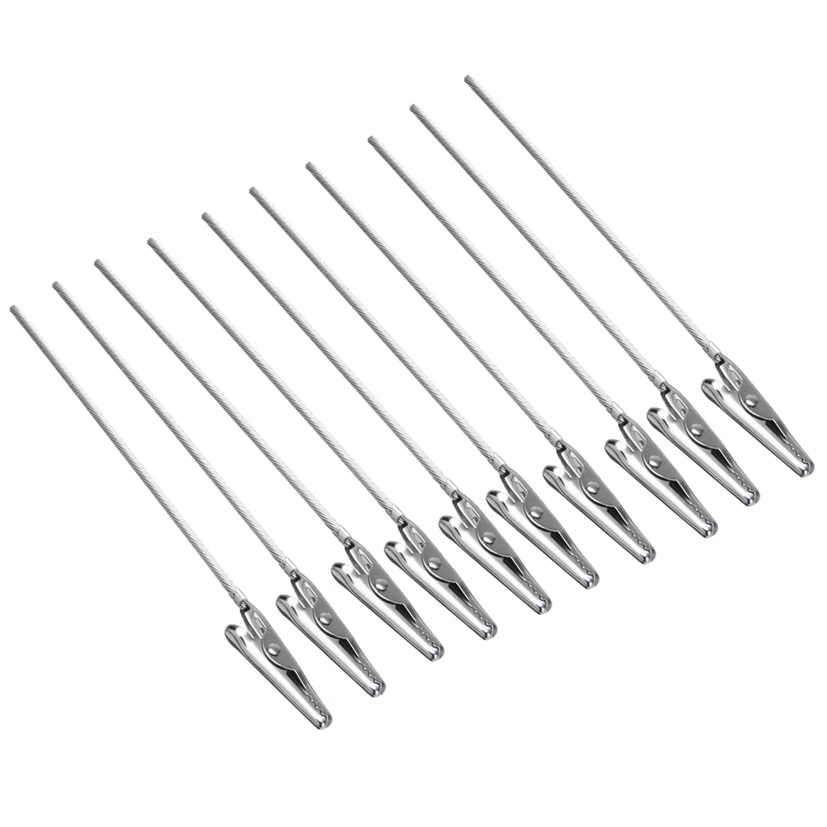 

10pcs Mayitr Non-insulated Alligator Clips 4.7" Length Metal Electric Test Crocodile Clip Clamp