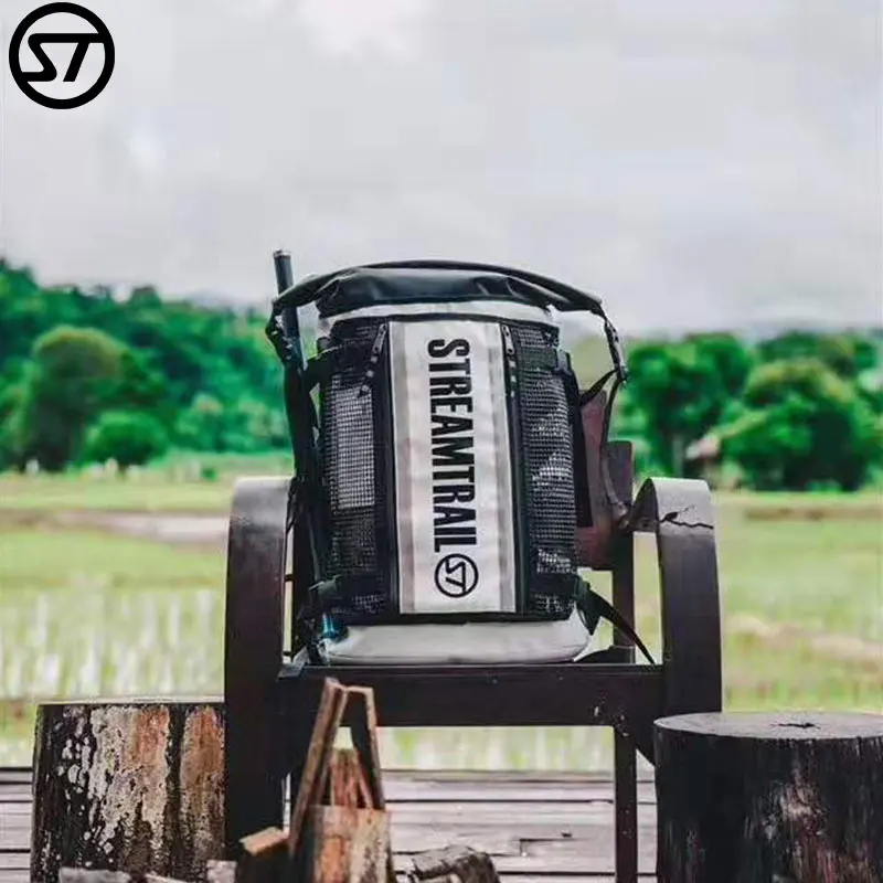 StreamTrail Waterproof Outdoor Roadster D2 30L Backpack Wet Dry Separation Bag Heavy Duty Roll-Top Closure Padded Back