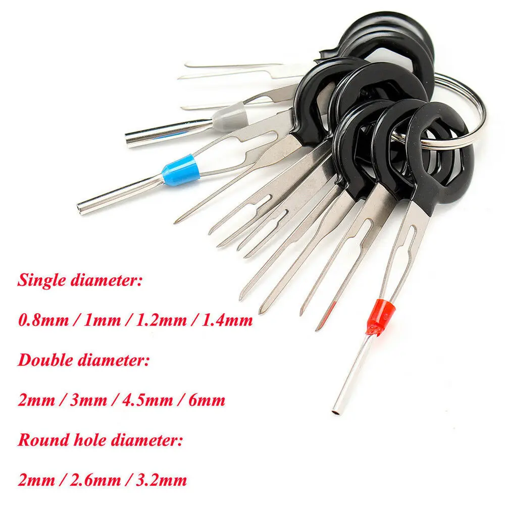 Car Terminal Removal Tool Electrical Wiring Crimp Connector Pin Extractor Kit 11pcs Car Electrico Repair Hand Tools terminal removal kit car terminal extractor car repair tool terminal removal tool car terminal puller electrical connector pin removal kit