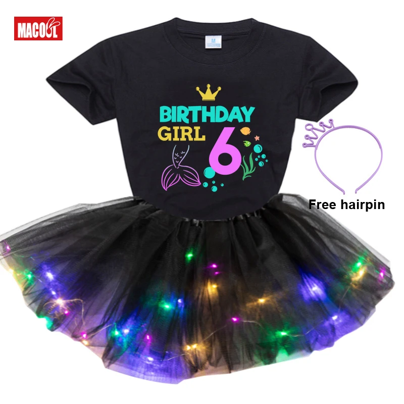 Birthday Girl Tutu Set Outfit Shirt Kids Costumes Personalized Girl Light Tutu Dress Party Toddler Christmas Outfit Glitter Tutu baby boy dress