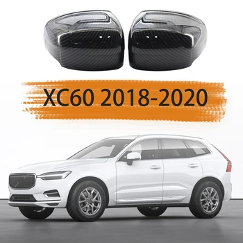 

2X Carbon Fiber Side Door Mirror Cover Trim for Volvo XC60 2018-2020 Rear View Mirror Cover Cap