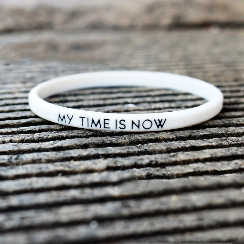 Высококачественный силиконовый браслет 5 мм Широкие браслеты My Time Is Now Студент